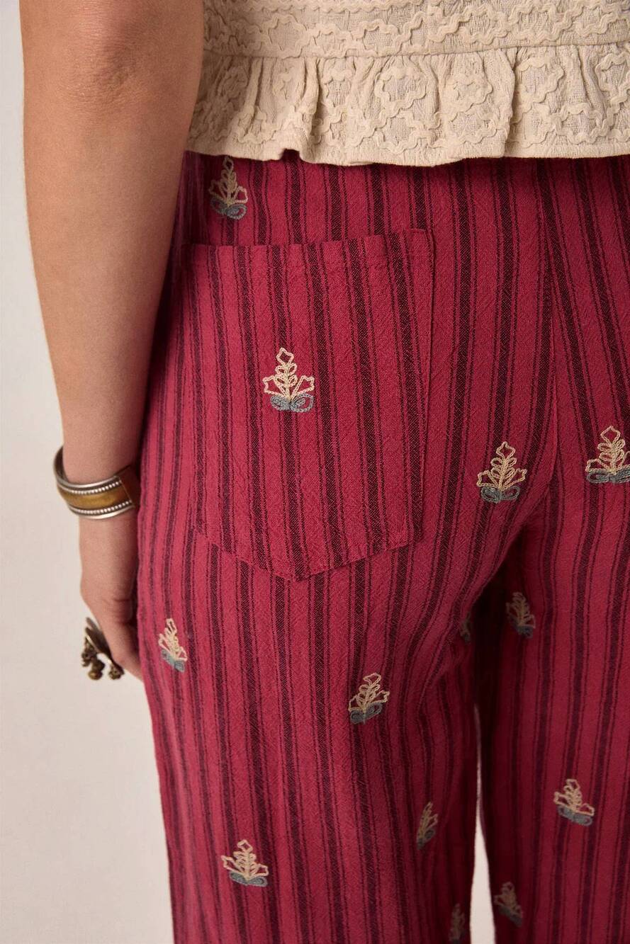 NEW MAISON HOTEL tito wide leg trousers in red sea - Picture 5 of 5